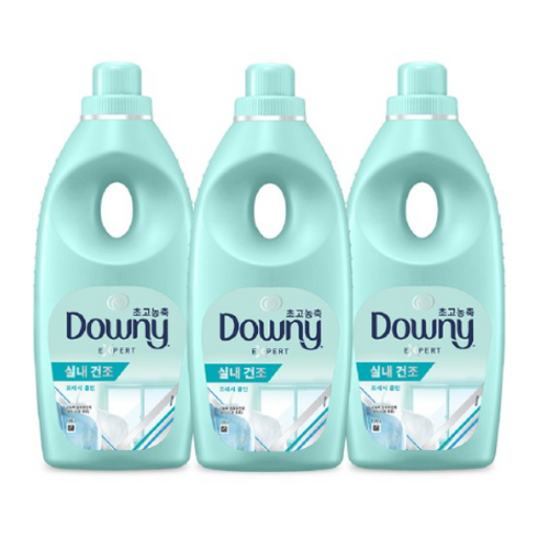 다우니 섬유유연제 실내건조 프레시 클린 자스민향, 1L, 3개