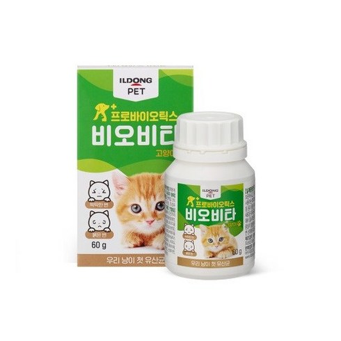 2023년 가성비 최고 고양이유산균 - 고양이 프로바이오틱스 비오비타 유산균 60g, 1개, 소화기능 개선, 비오비타 고양이용