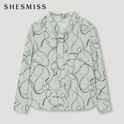[백화점매장 정품출고] 쉬즈미스 체인 프린팅 블라우스 SWWBLN31030