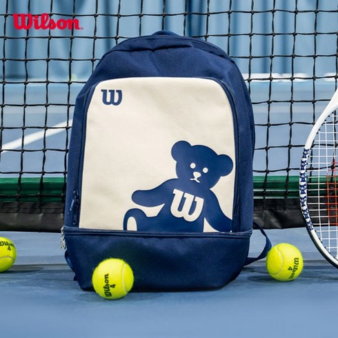무료배송:D 윌슨 백팩 테니스 가방 귀여운 곰돌이 캐릭터 테린이