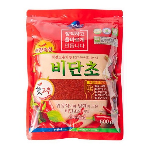 태양초고춧가루 - eTV [농협] 2024 영월 비단초 고춧가루 2kg (500g*4개), 4개, 500g