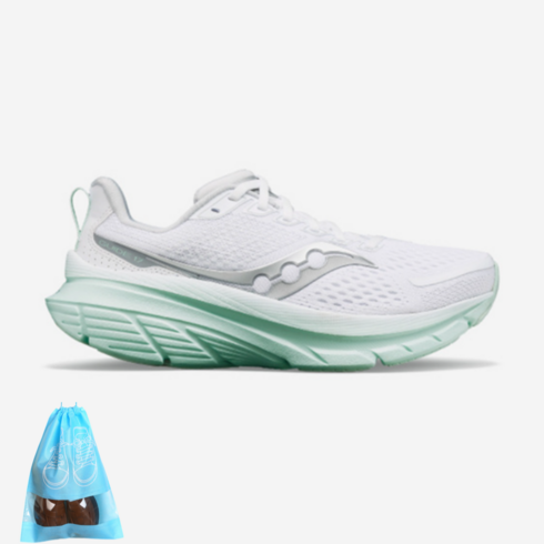 써코니가이드17 - [saucony] 써코니 런닝화 운동화 가이드 17 W 여성 WHITE/JADE S10936-240 + 여행용파우치