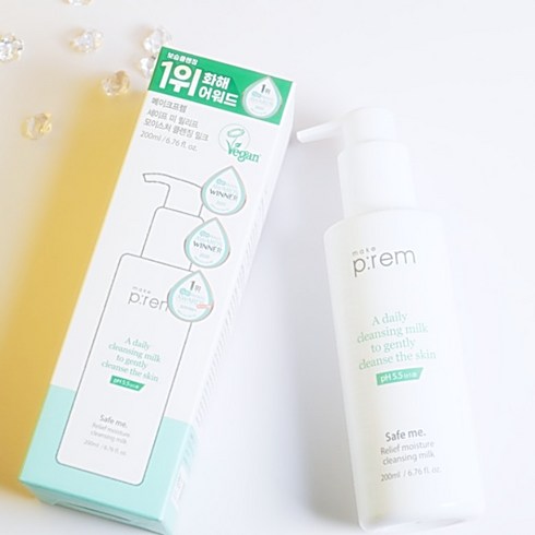 [본사정품] 메이크프렘 안심 세이프 미 릴리프 모이스처 클렌징 밀크 200mL 500mL 노폐물 제거 피부탄력 영양공급 피부진정 트러블케어 각질제거 피부결정돈 피부탄력 유수분밸런스, 1개