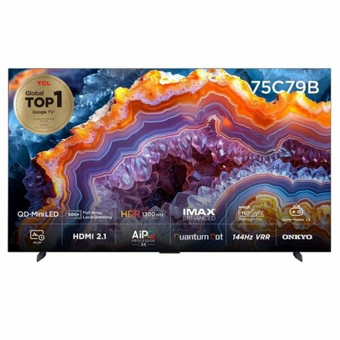 TCL [전국무료설치]191cm QD-Mini LED 4K TV 안드로이드12 구글 75C79B (벽걸이형), 선택완료, 선택완료, 단품없음