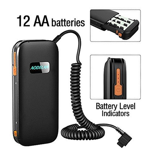 AODELAN External Flash Battery Pack Battery Power Bank for Sony HVL-F60RM/ F56AM / 58AM / F60M Replace Sony FA-EB1AM & FA-EB1 (12 AA Batteries), 1개