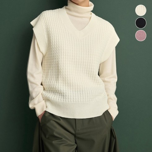 태그 22FW 울 블렌디드 니트 베스트 3종 택1