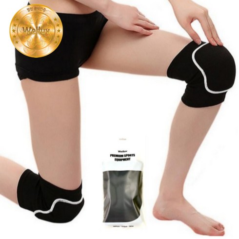 웰럽 프리미엄 쿠션 패드 무릎보호대 2개 1세트, 블랙