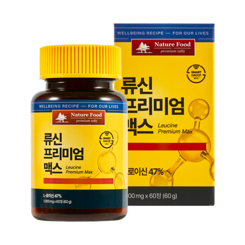 네이처푸드 류신 프리미엄 맥스 28200mg 고함량 단백질 류신, 60정, 1개