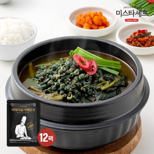 다슬기국 - 미스타셰프 아욱다슬기해장국 500g 12팩, 단일속성, 12개