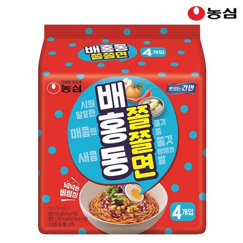 배홍동 쫄쫄면 129g, 4개