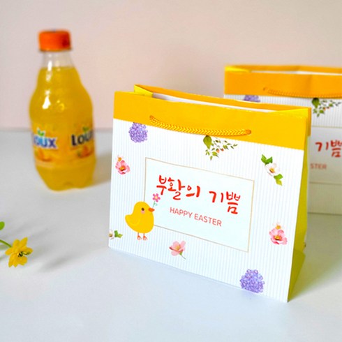 부활절 종이 쇼핑백 대 1속 10매 계란 포장 스티커 달걀 꾸미기