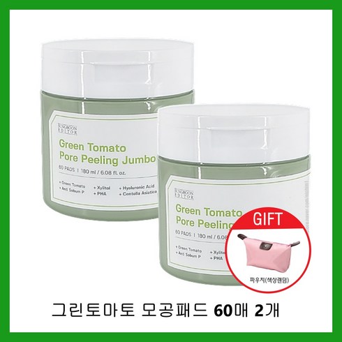 성분에디터 그린토마토 포어 필링 점보패드 60매 x 2개 장영란 모공패드+차앤박샘플4개증정