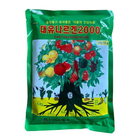 나르겐 - 대유 나르겐 500g 1박스 30개 (인삼비료 식물비료 복합비료 미량요소 비료 텃밭비료 질소비료 인산비료 칼리비료 붕소비료 고토비료 나무비료 채소비료)