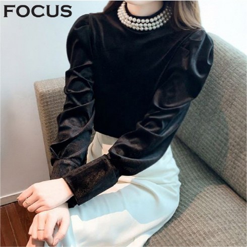 2023년 가성비 최고 벨벳블라우스 - 페미닌진주넥벨벳블라우스_VFI3W3BL5001