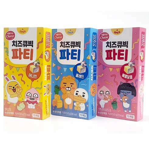 서울우유 치즈큐빅 파티 3종 87g / 맛선택, 01. 플레인*3개, 1개