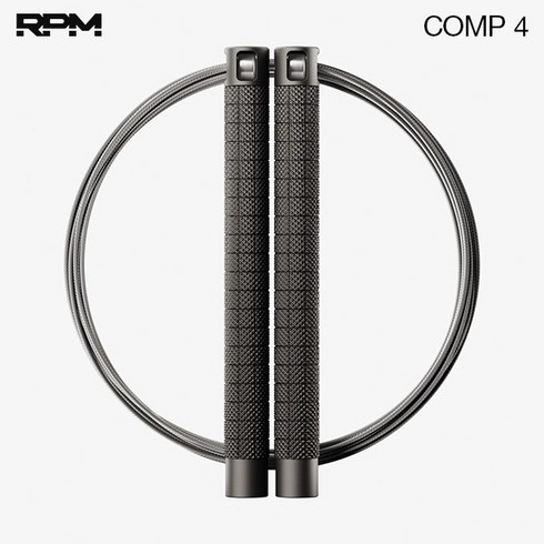 알피엠 줄넘기 RPM 콤프 4 대회용 최상급 크로스핏줄넘기 더블언더 공식판매처, 트루블랙