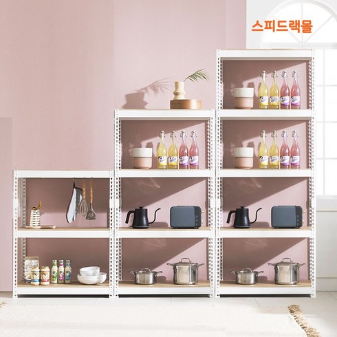 2023년 가성비 최고 스피드랙 - 스피드랙 3단 4단 5단 화이트 앵글 철제선반 무볼트 조립식 선반 베란다 펜트리 선반장 창고 수납 다용도, 4단   1000   400   1500, 1개