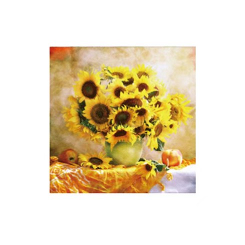 YANGTA DIY 캔버스 다이아몬드 큐빅 그림 5D 다이아몬드 큐빅 십자수 40x80cm 재부 해바라기, 1개, 행복한 해바라기50X50CM