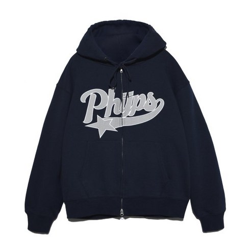 피지컬 에듀케이션 디파트먼트 PHYSICAL EDUCATION DEPARTMENT PHYPS® STAR TAIL HOODIE ZIP UP NAVY