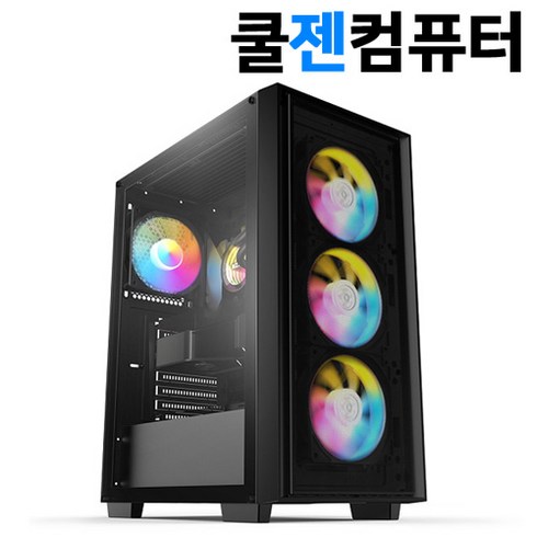 2024년 가성비 최고 쿨젠컴퓨터 - 쿨젠컴퓨터 인텔 i5 13400F RTX4060 게이밍 컴퓨터 조립PC 윈도우 11탑재 배그 롤 발로란트 오버워치 로스트아크 검은사막 스팀 게이밍PC 게임용 데스크탑 본체, 기본사양, 1TB SSD, 다크플래시 DK200블랙