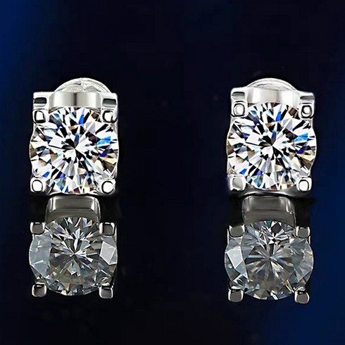 모이사나이트 0.5캐럿 쇠뿔 모조다이아몬드 귀걸이