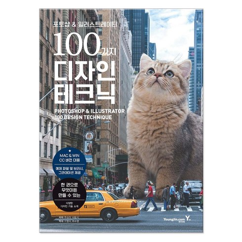 영진닷컴 포토샵 일러스트레이터 100가지 디자인 테크닉 교재 책(파일 및 브러시 그라데이션제공)