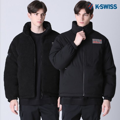 2023년 가성비 최고 케이스위스패딩 - [케이스위스] [(K-SWISS)] 시크 리버시블 덕다운 양털 후리스 패딩