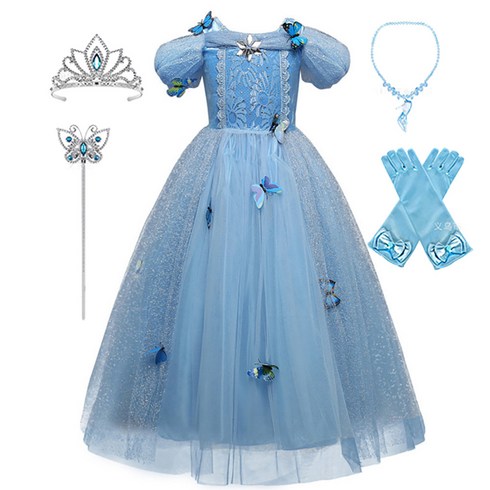 2023년 가성비 최고 신데렐라핏양말 - 여아 아동 초등 신데렐라 공주드레스 나비장식 악세세리