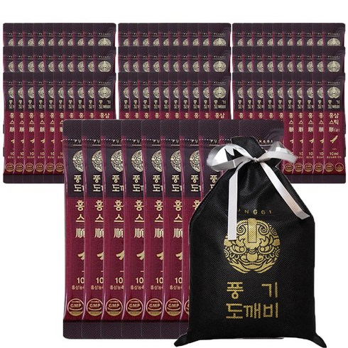 풍기도깨비 6년근 홍삼스틱 순 + 파우치, 10ml, 100포