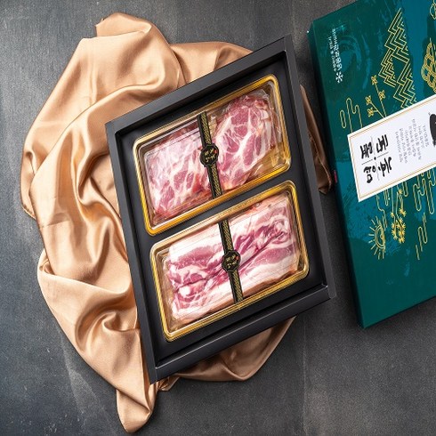 2023년 가성비 최고 돼지선물세트 - [지리산산골흑돼지] 흑돼지 선물세트 6호 추석 추석선물 선물세트 오겹구이 800g + 목살구이 800g, 순차발송