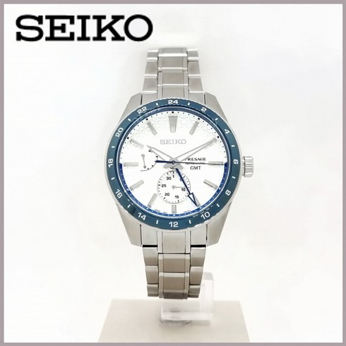 삼정시계 정품 세이코 SEIKO 프레사지 샤프엣지 오토매틱 GMT 메탈시계 SPB223J1