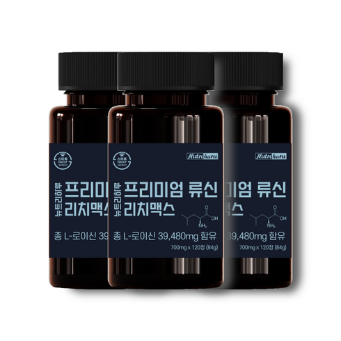 류신단백질 - 뉴트리하루 프리미엄 초고함량 류신 단백질 타블렛 노인 보충제, 120정, 3개