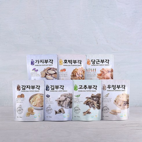 [소백산아래] 한부각 채소로 만든 부각 스낵 7가지 맛(30g x 7팩), 3개, 210g