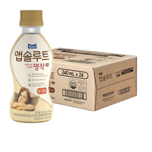 앱솔루트명작2단계액상 - 앱솔루트 엄마가 만든 프리미엄 명작 액상 분유 2단계 6-12개월 240ml, 2개, 24개입