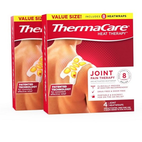 thermacare - 써마케어 휴대용 발열 패드 관절 및 근육 통증 완화 패치 다용도 열 랩 8개