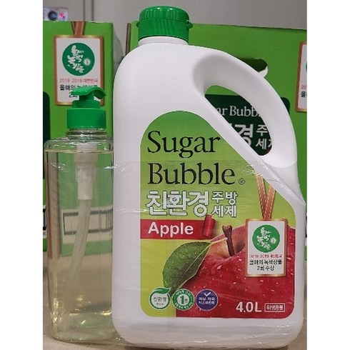 슈가버블 천연성분 애플 주방세제 4L + 940ml 퐁퐁 코스트코, 1세트