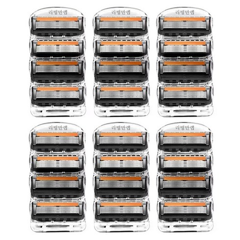 면도날 - 질레트 호환용 면도날 신형 프로글라이드 6팩 세트 총 24개입, 6개