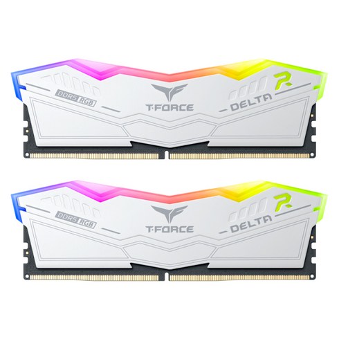 2024년 가성비 최고 BBCZMB0001ZDF - TeamGroup T-Force DDR5-5600 CL36 DELTA RGB 화이트 32GB (16Gx2)