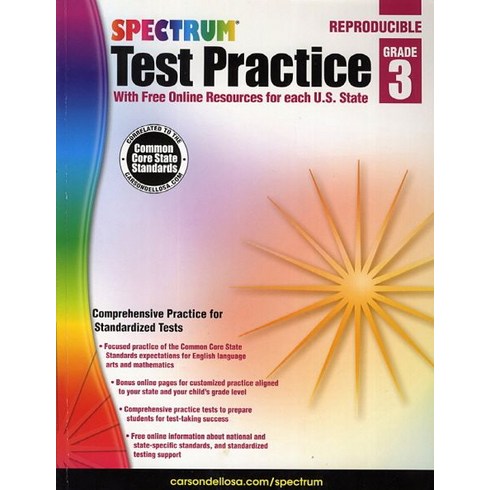 Test Practice Grade 3: With Free Online Resources for Each U.s. State, Spectrum