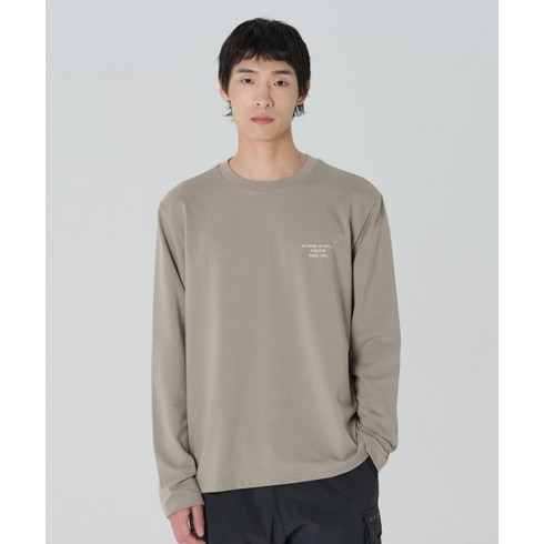 스노우피크어패럴 S23FMTTL12 테크 레터링 긴팔 티셔츠 Khaki Gray S23FMTTL12KG