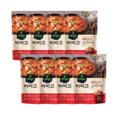 비비고김치찌개 - 비비고 돼지고기 김치찌개, 460g, 8개