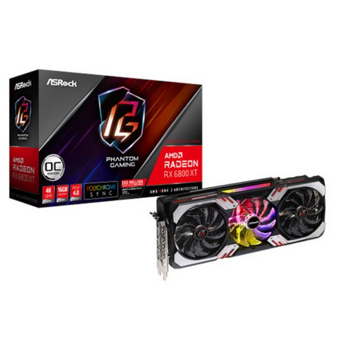 애즈락 Phantom Gaming D 라데온 RX 6800 XT OC D6 16GB 그래픽카드 에즈윈