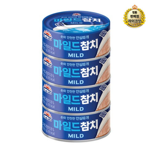 사조참치135 - 라이브 사조 마일드참치 안심따개, 135g, 12개