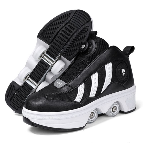 heelys - DarjinQD 롤러슈즈 바퀴달린 바퀴휠 운동화 인라인 LED 힐리스 스케이트 롤러, 블랙, 233mm