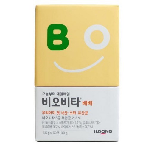 비오비타 일동제약 배배 낙산균 유산균 60p, 90g, 2개