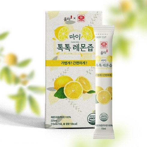 리얼 톡톡 레몬즙 - 올타 100% 레몬 리얼 톡톡 레몬즙스틱 6박스 (총 90포), 90개, 15ml