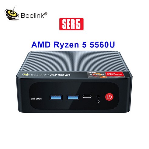 미니 PC 초소형 가정용 Beelink SER5 MAX AMD Ryzen 7 5800H 5700U 5500U 윈도우 11 DDR4 16GB 500GB WIFI6 데스크탑 게임용 컴, 38.AMD R5 5560U+16GB 500G+EU
