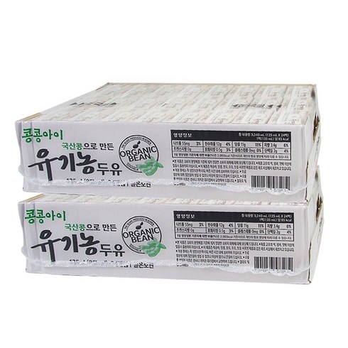브랜드없음 콩콩아이 유기농 두유 135ml x 48팩 국산콩 100% 아기두유, 48개
