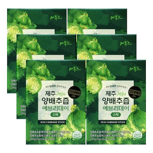 제주원데이 - 제주스 제주 양배추즙 에브리데이 스틱 20gX14포X6박스, 280g, 6개