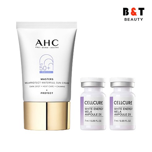 AHC 마스터즈 워터풀 선크림 40ml + 셀큐어 기미앰플 2X 7ml x2 (꼬깔포함), 단품